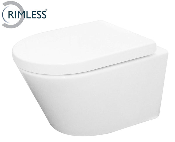 Wiesbaden Vesta wandcloset rimless met Vesta toiletzitting softclose en quick release