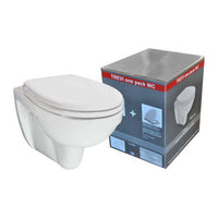 Xellanz Trevi wandcloset verkort Kiwa met Menir toiletzitting softclose en quick release glans wit