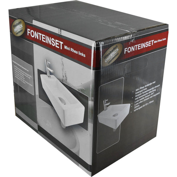 Wiesbaden Fonteinset Rhea S mini met fontein, kraan, sifon en afvoerplug