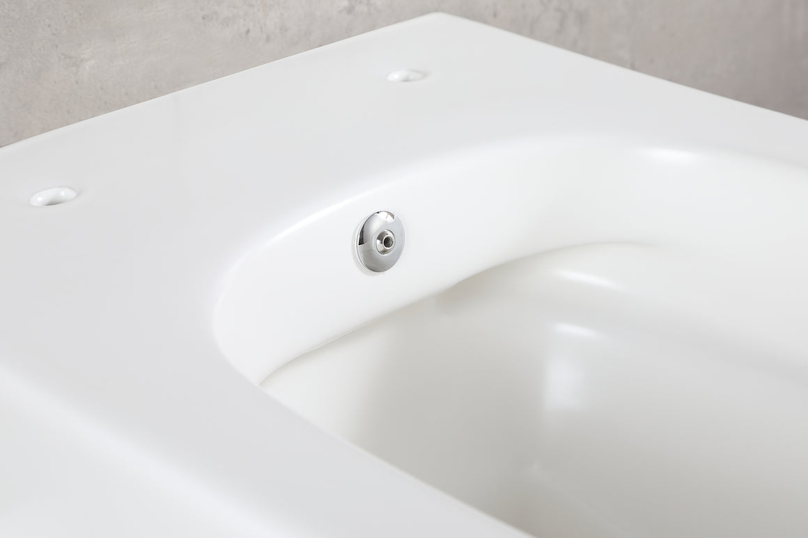 Wiesbaden Vesta wandcloset rimless met bidetkraan koud water Mat wit - detailfoto