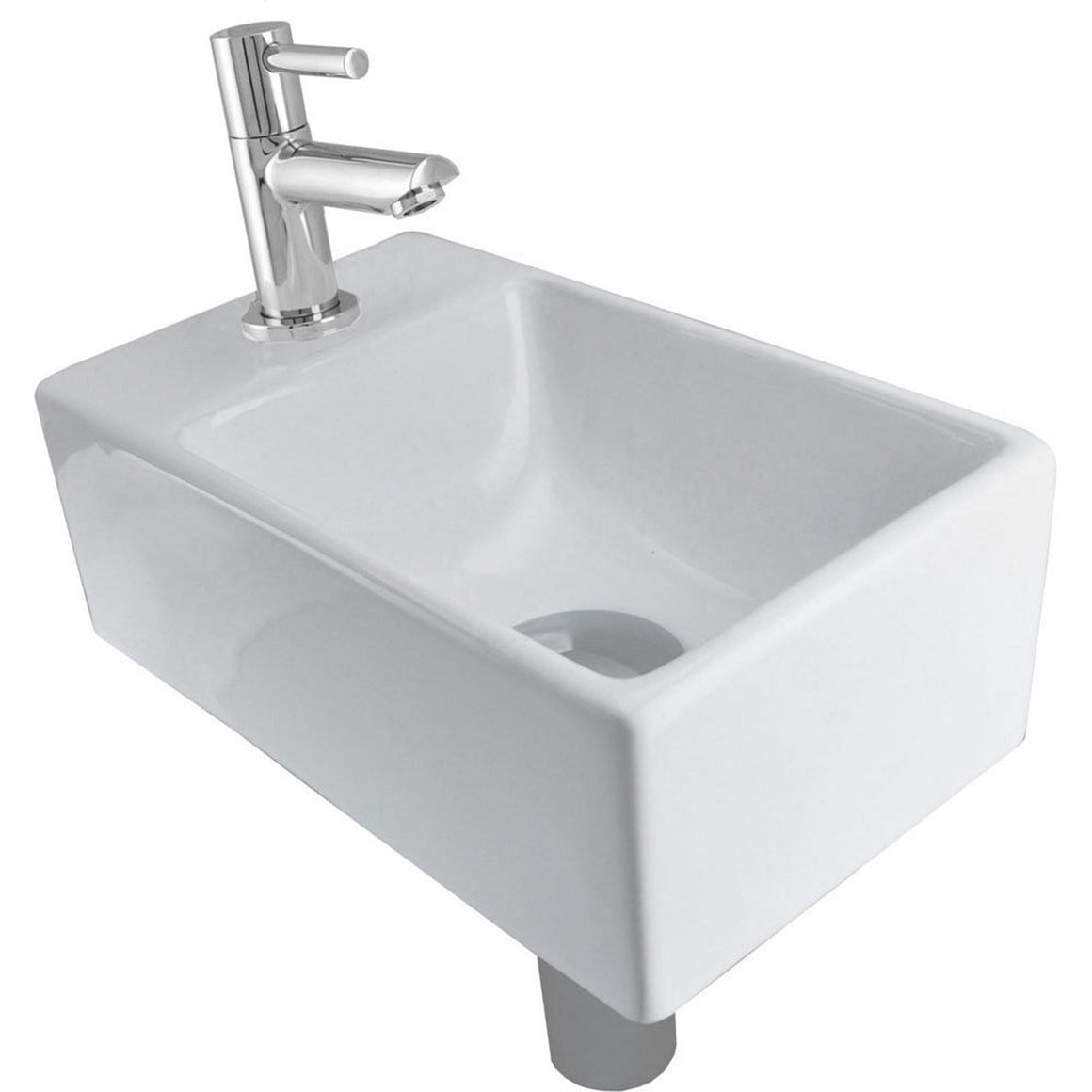 Wiesbaden Fonteinset Rhea XXS met fontein, kraan, sifon en afvoerplug Links - productfoto