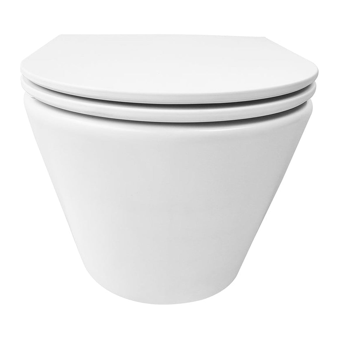 Wiesbaden Vesta Tornado flush wandcloset rimless met Flatline toiletzitting softclose en quick release Mat wit - productfoto