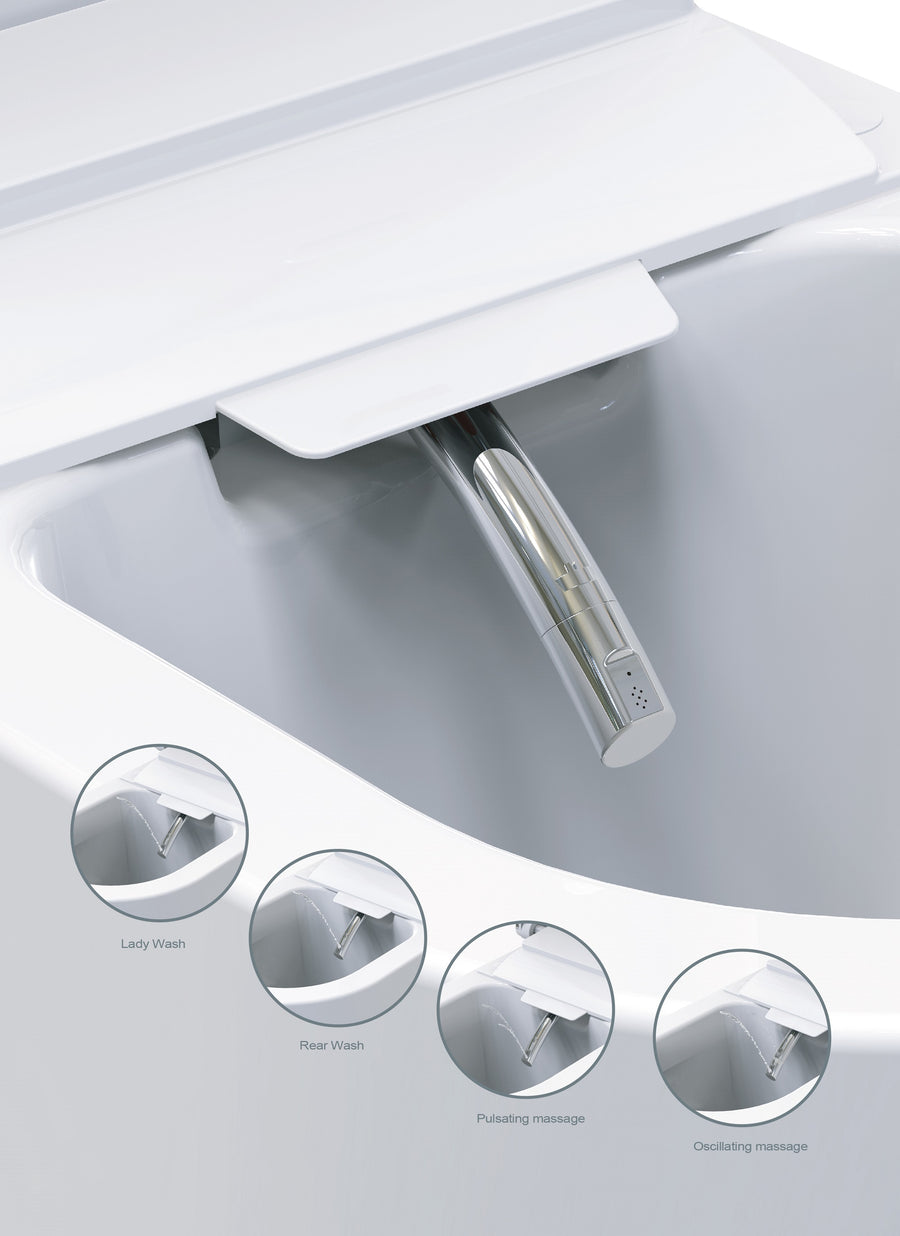 Xellanz Vesta eco douche wc rimless glans wit - detailfoto