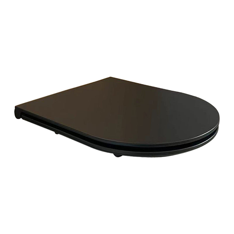 Wiesbaden Flatline toiletzitting met softclose en quick release Mat zwart - productfoto