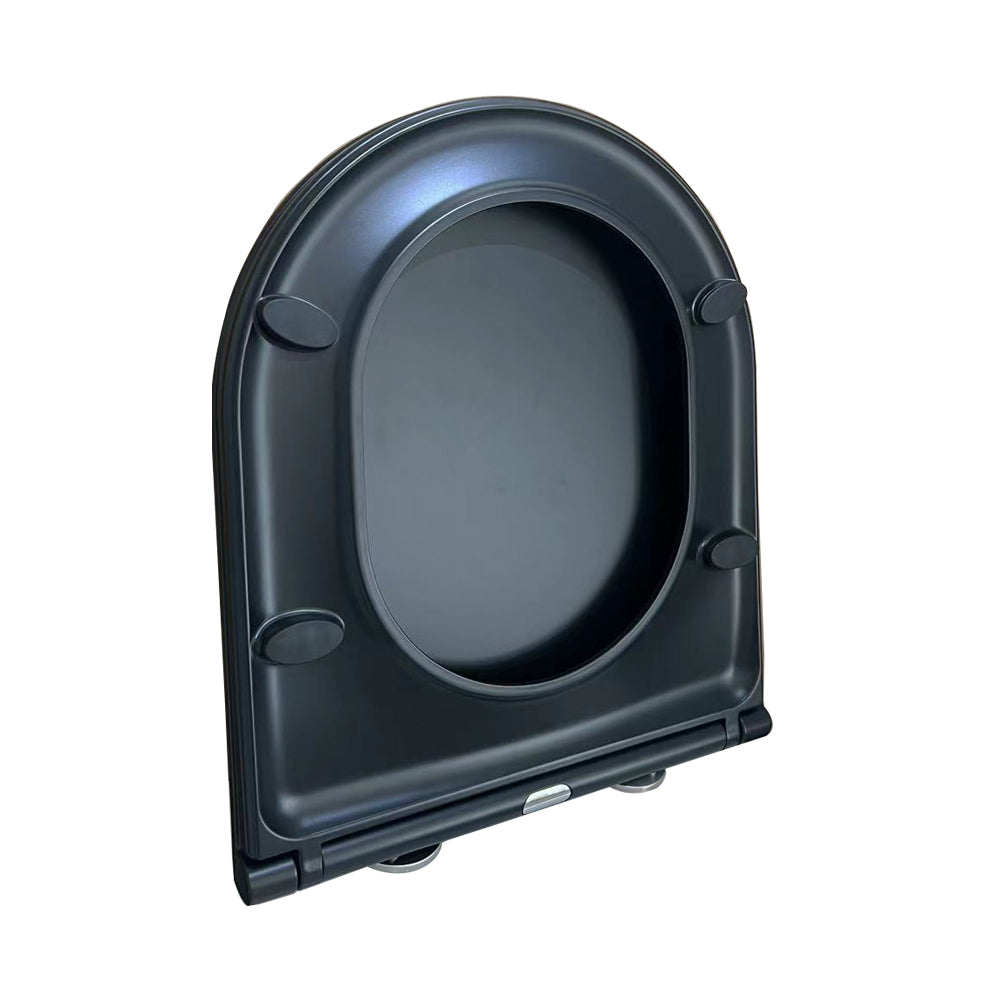 Wiesbaden Flatline toiletzitting met softclose en quick release Mat zwart - productfoto