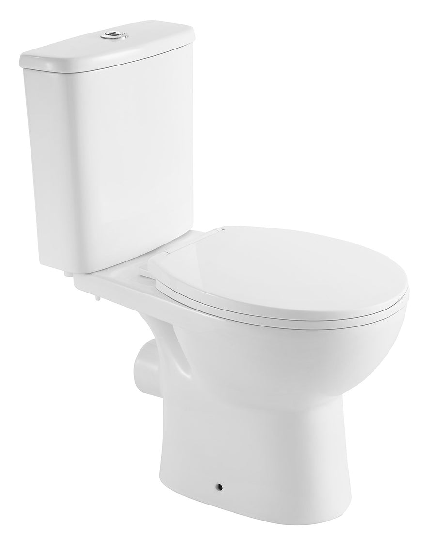 Xellanz Duoblok toilet staand rimless PK met toiletzitting glans wit - productfoto