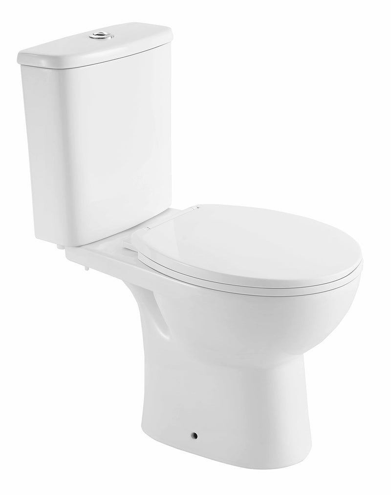 Xellanz Duoblok toilet staand rimless AO met toiletzitting glans wit - productfoto