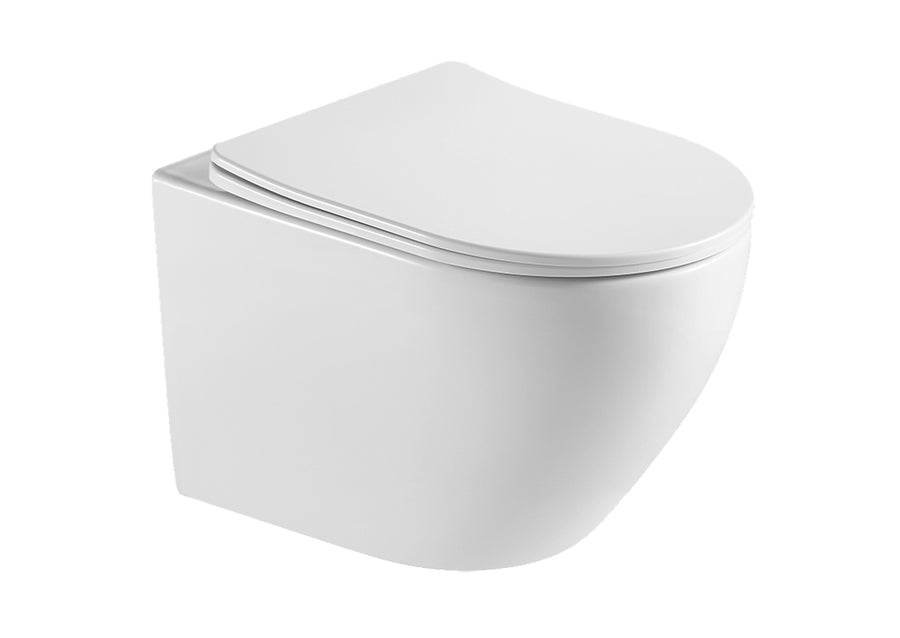 Xellanz Nibiru rimless wandcloset met toiletzitting softclose en quick release mat wit - productfoto