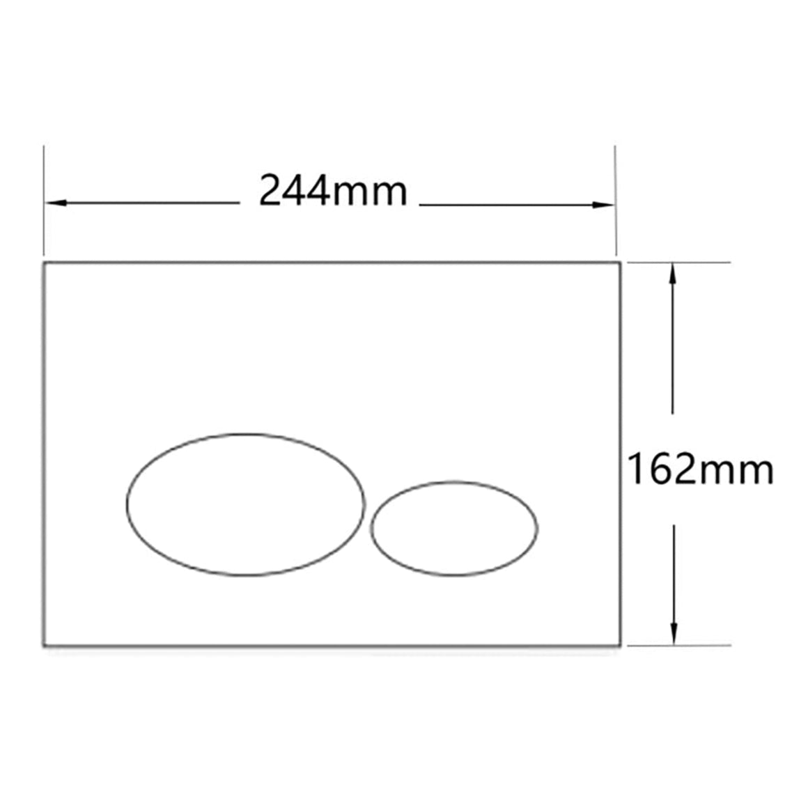 Wiesbaden X32 Metal drukplaat PVD Gunmetal - technische tekening
