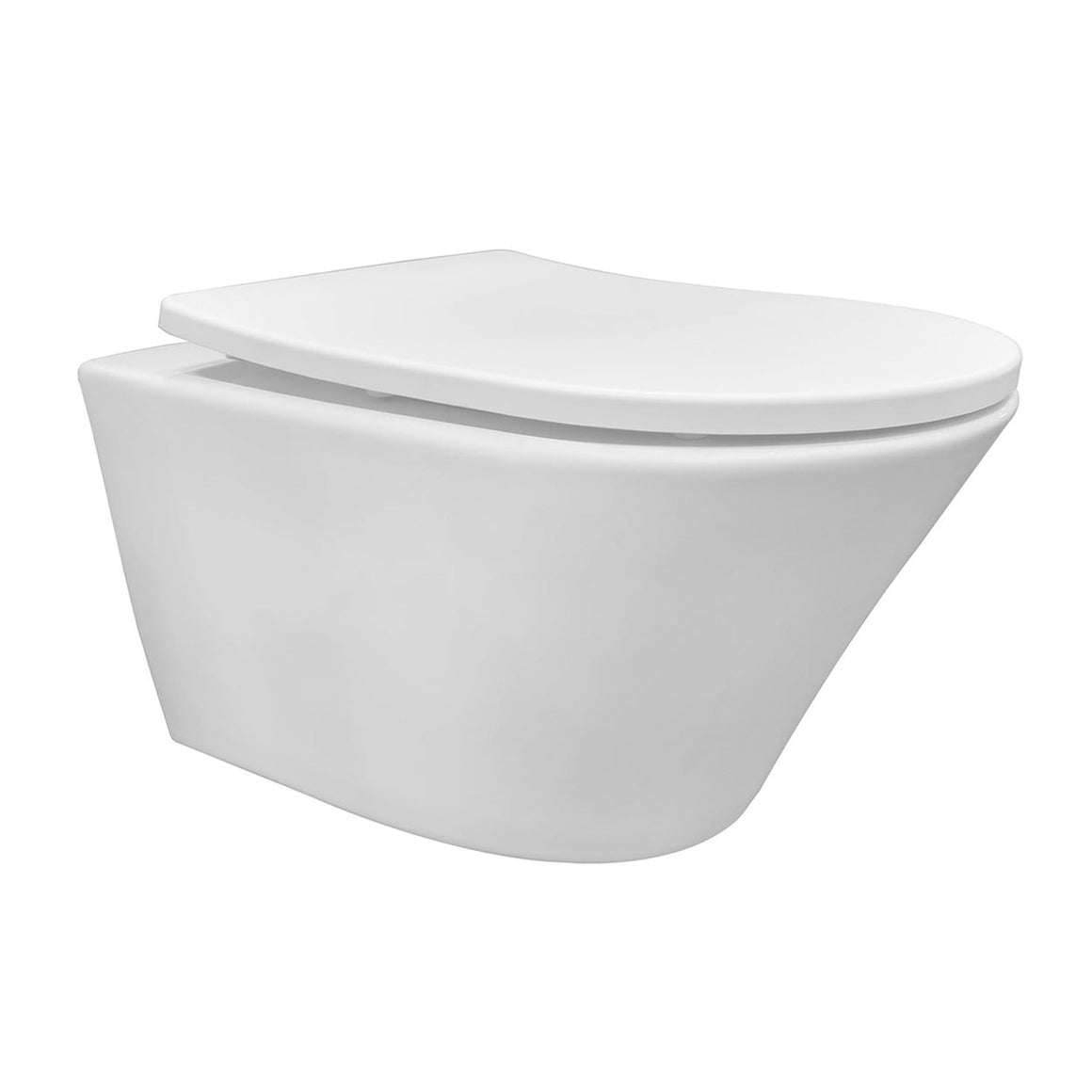 Wiesbaden Wiesbaden Vesta wandcloset rimless met Shade slim toiletzitting Mat wit - productfoto