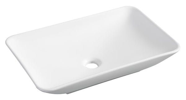 Karé bassine rectangulaire 58 x 36 x 11,5 cm céramique mat blanc
