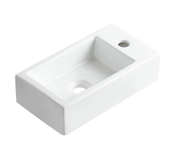 Rhea M fontaine droite 40 x 22 x 11 cm céramique brillant blanc