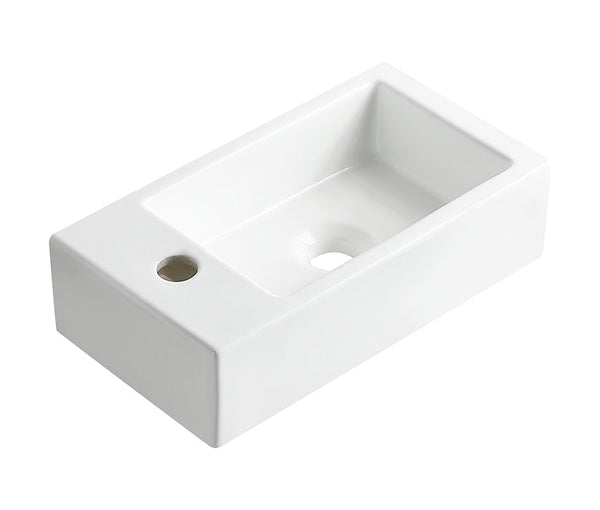 Rhea M fontaine gauche 40 x 22 x 11 cm céramique brillant blanc