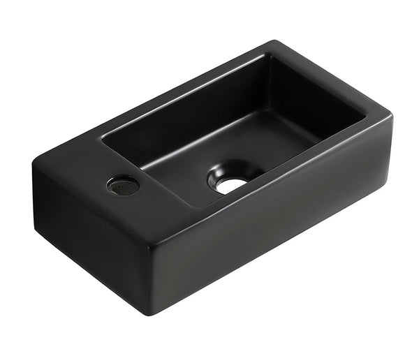 Rhea M fontaine gauche 40 x 22 x 11 cm céramique mat noir