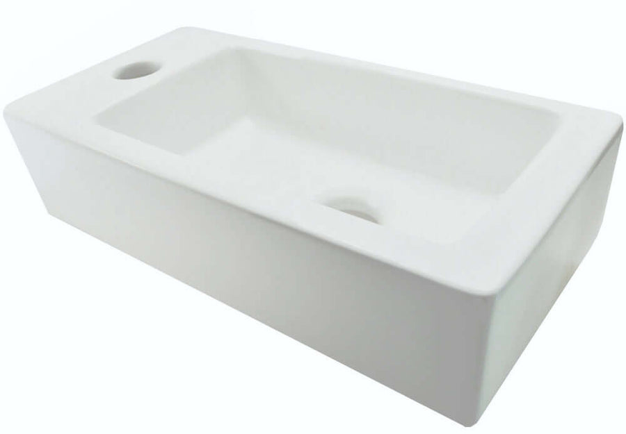 Mini-Rhea Fontein Wiesbaden Links 36X18X9 Cm in Mat Wit