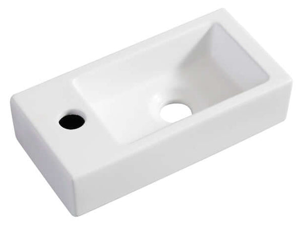 Mini-Rhea Fontaine Wiesbaden Gauche 36X18X9 Cm en Mat Blanc