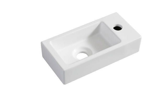Mini-Rhea Fontaine Wiesbaden Droite 36X18X9 Cm en Mat Blanc