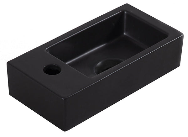 Fontaine Rhea S mini gauche 36,5 x 18 x 9 cm céramique mat noir