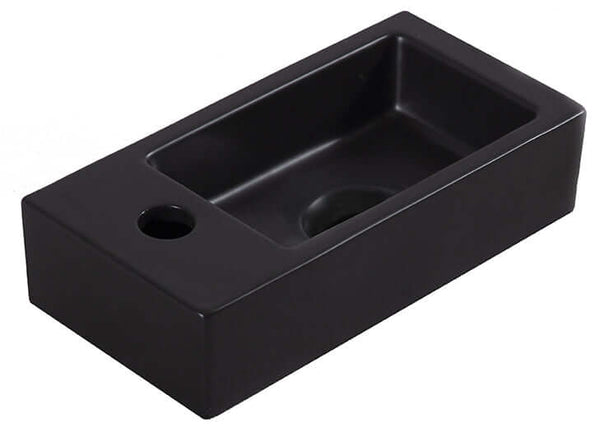 Mini-Rhea Fontaine Wiesbaden Gauche 36X18X9 Cm en Noir Mat