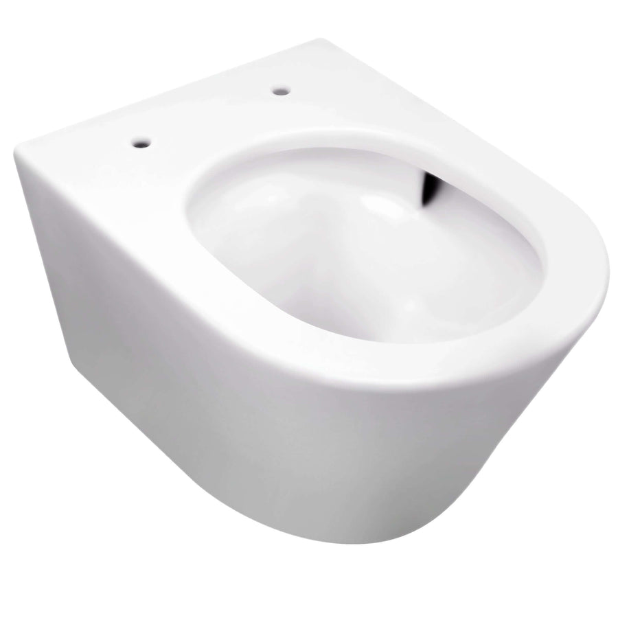 Vesta randloos wandtoilet Wiesbaden in glanzend wit met innovatieve Tornado Flush technologie