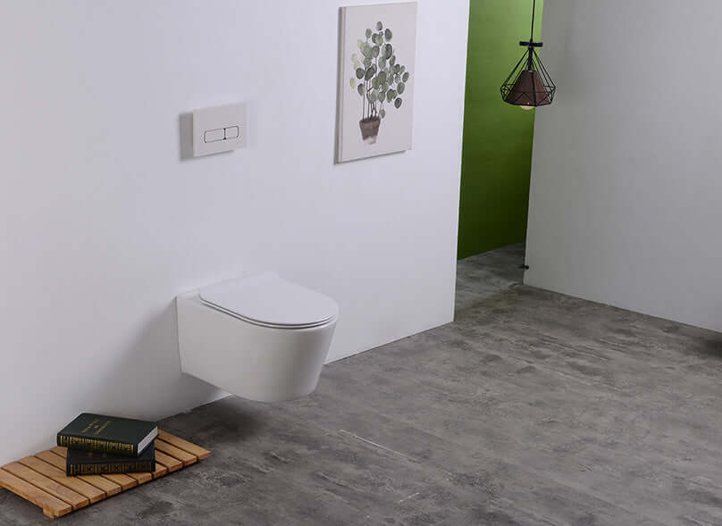 Sity randloos wandtoilet Wiesbaden in glanzend wit, modern design met soft-close toiletbril.