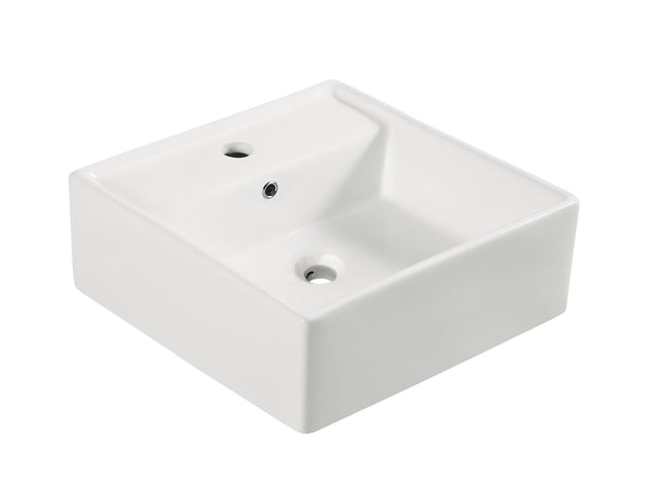 Larx waskom carré 41 x 41 x 15 cm céramique brillant blanc