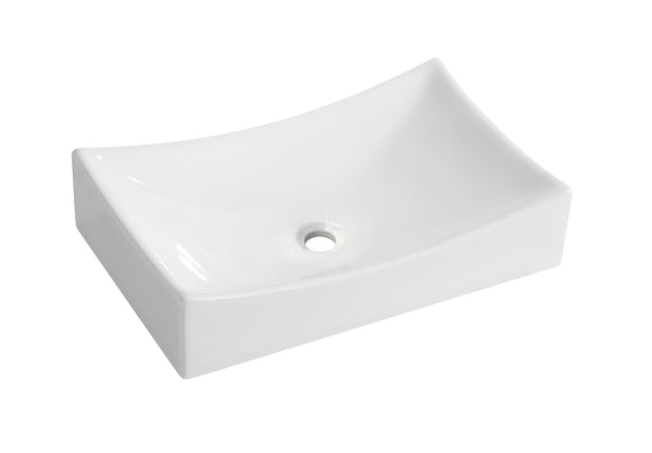 Bassin à glisser rectangulaire 55 x 35 x 12 cm céramique brillant blanc