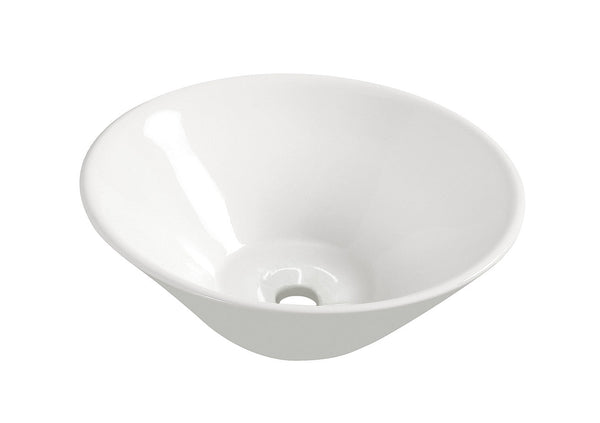 Cercle bassine ronde 42 x 15 cm céramique brillant blanc