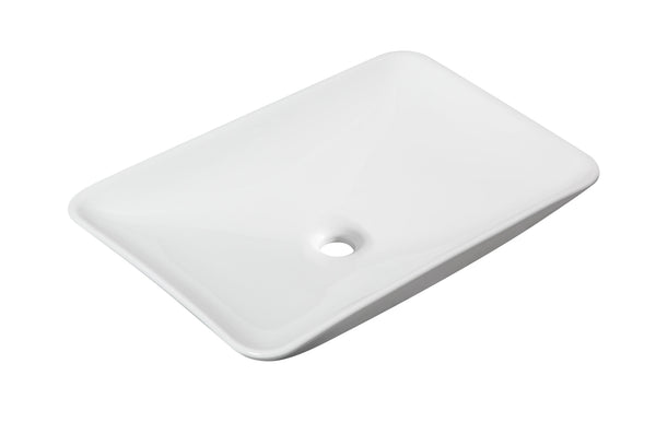 Karé bassine rectangulaire 58 x 36 x 11,5 cm céramique brillant blanc