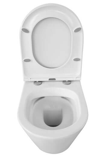 Vesta Junior Diepspoelrandloos wandtoilet met Flatline-zitting in wit, ideaal voor moderne badkamers.