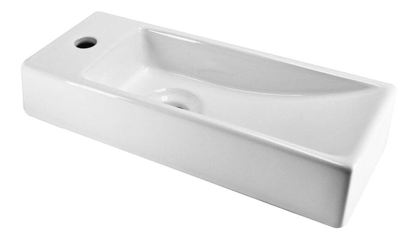 Fontaine mini Trim gauche 38 x 14 x 8 cm céramique brillant blanc