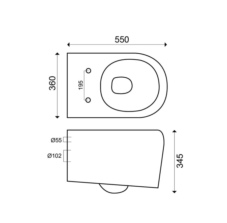 Arco Wandtoilet Wiesbaden met Soft-Close Toiletbril en Diepspoeling in Wit