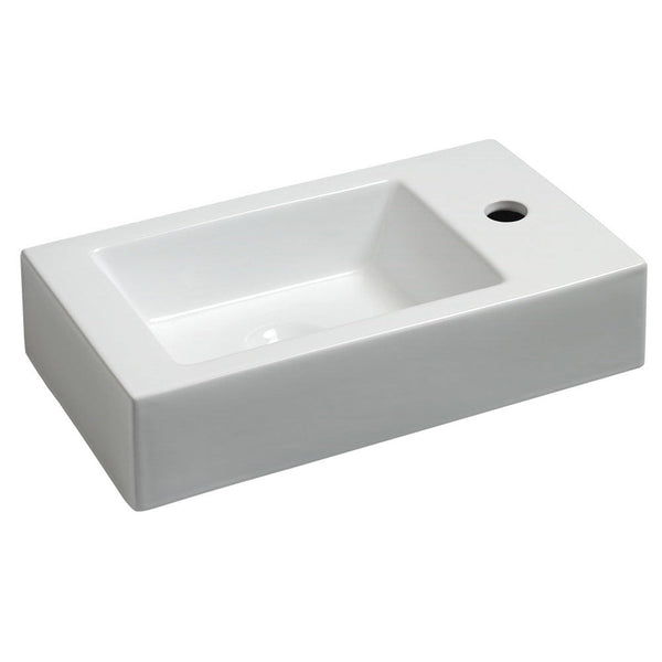 Wiesbaden Rhea L fontein rechts 45,5×26×12 cm keramiek glans wit