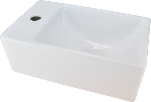 Rhea XXS Brunnen links 30,5 x 18 x 11 cm Keramik Glanz Weiß