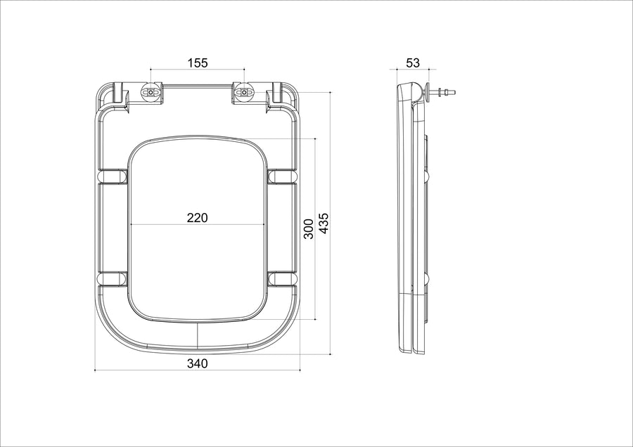 CarrÃ© Toiletbril met Deksel Wiesbaden Softclose in Wit