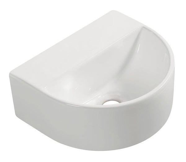 Lara fontaine sans trou de robinet 30 x 25 x 12 cm céramique brillant blanc
