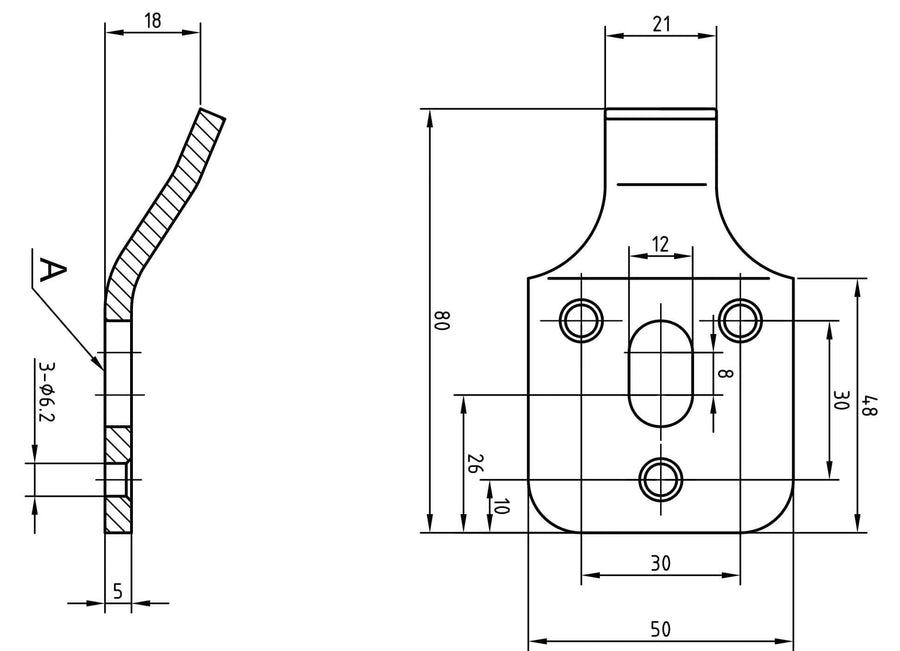 Bevestigingshaak 1/2" voor wastafel, gegalvaniseerd (per stuk)