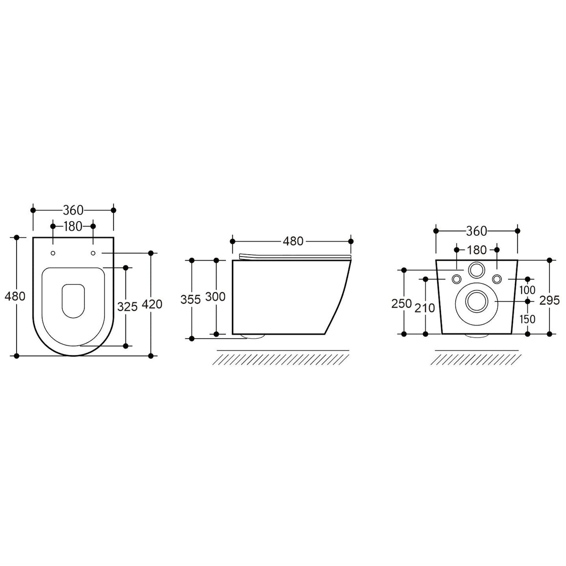 Vesta Junior wandcloset rimless verkort Shade slim toiletzitting softclose en quick release mat zwart
