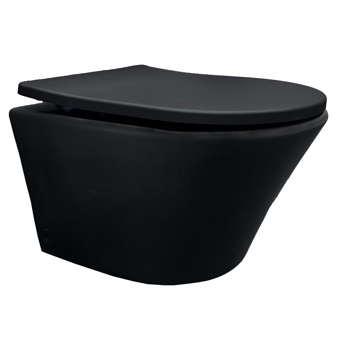 Vesta Junior wandcloset rimless verkort Shade slim toiletzitting softclose en quick release mat zwart