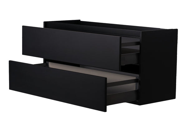 Marmaris Unterschrank mit 2 Schubladen 2 Aussparungen 120 x 45 cm matt schwarz