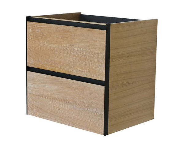 Lotus Unterschrank Wiesbaden mit 2 Schubladen 60x45,2 cm Natur Eiche/Mattschwarz