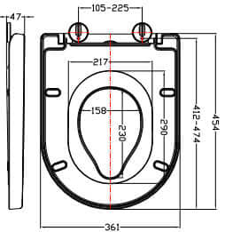 Vesta Family Toiletbril Wiesbaden met Soft-Close en Quick Release in PP Wit