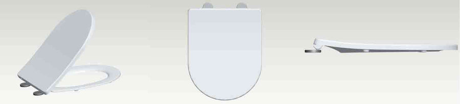 Vesta Shade Slanke Toiletbril met Deksel Wiesbaden in wit, Soft Close