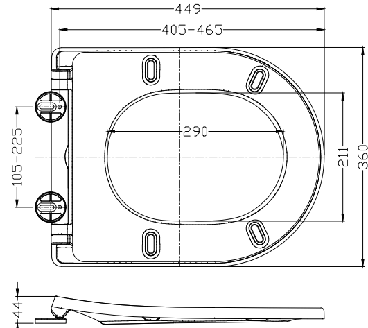 Shade Slim One Touch Toiletbril Wiesbaden met deksel in matgrijs
