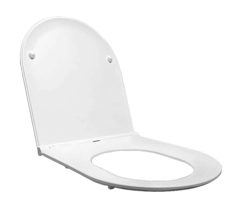 Flatline Soft Close Toiletbril met Quick Release Wiesbaden Mat Wit, elegante en slanke toiletbril met softclose-mechanisme.
