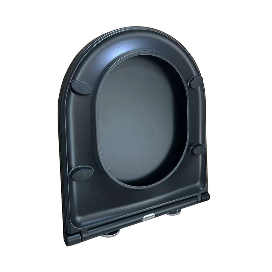 Flatline Toiletbril in mat zwart met softclose en quick release van Wiesbaden