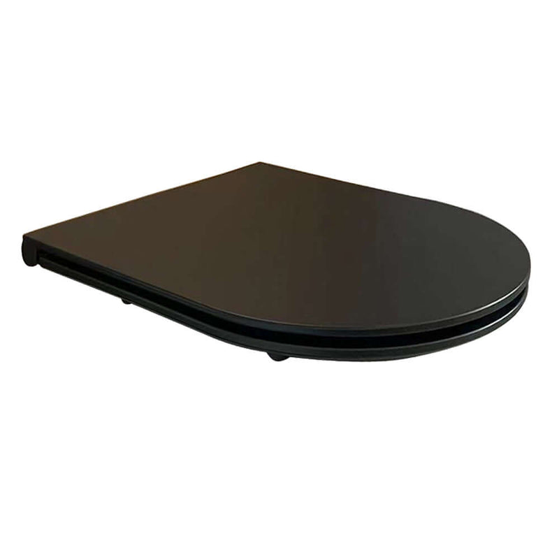 Flatline Toiletbril Soft Close en Quick Release Wiesbaden in mat zwart, elegant en modern ontwerp voor elke badkamer.