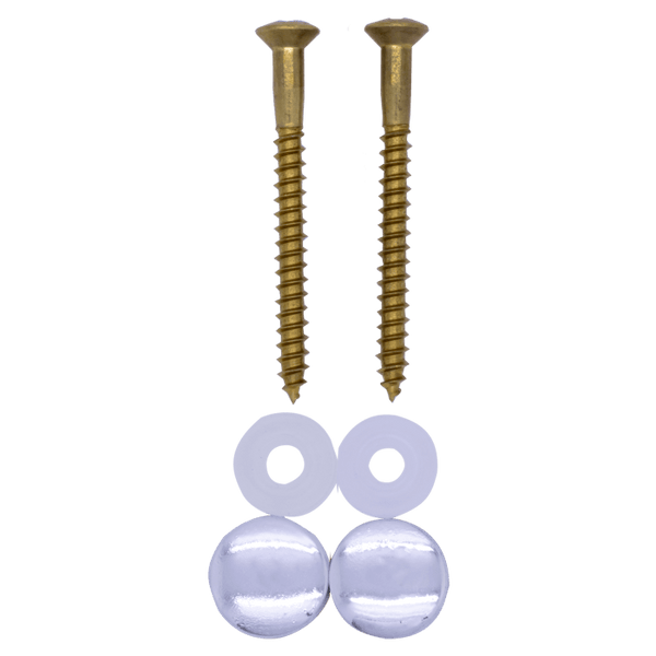 Ensemble de vis à bois sans cheville 2 pièces laiton 5.5 x 70 mm capuchon de protection chrome