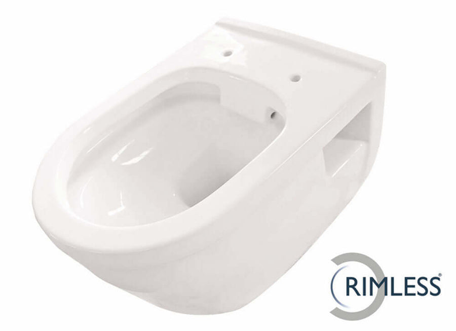 Prio Wandtoilet Wiesbaden Washdown Randloos in wit (exclusief zitting)