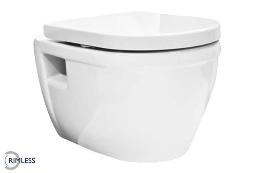 Prio Wandtoilet Wiesbaden Washdown Randloos in wit (exclusief zitting)